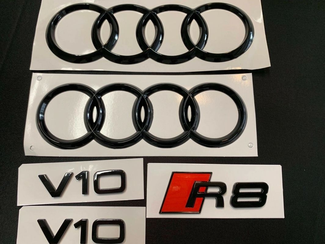 Audi R8 Lettering Audi R8 Sypder Gen2 2017 2018 2019 Gloss black emblem kit – SRM Autosports